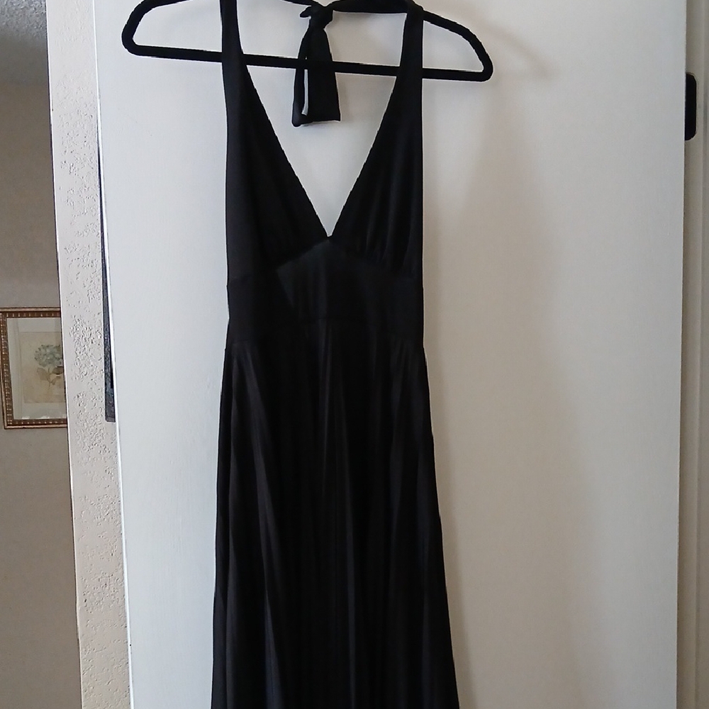 Black Backless Halter Sundress for Cocktail